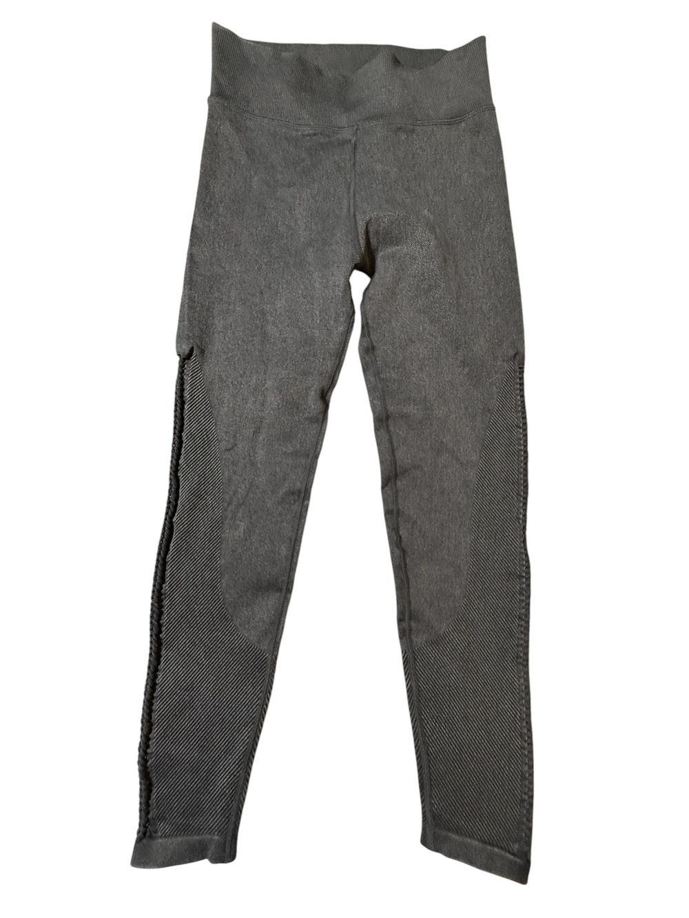Aerie Offline Seamless Macrame Leggings Gray High Waisted  Ribbed Yoga Pants M